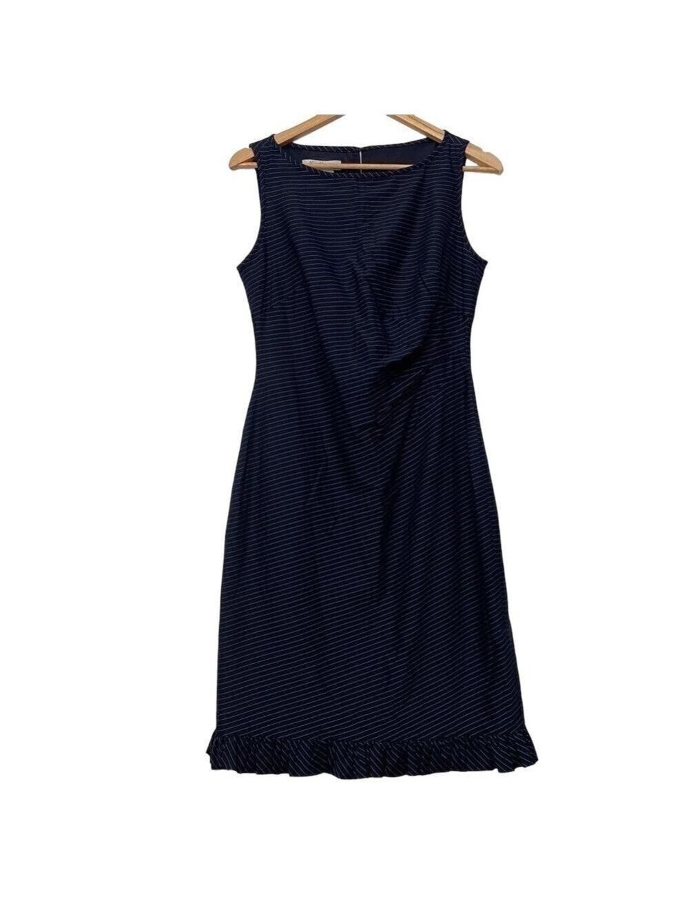 KAY Unger New York dress lightweight cotton blend navy blue size 8 woven
